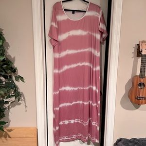 Pink tie dye dress